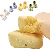 TOBETOPTOOLER 4 Pairs Baby Girl Socks,Flower Non Slip Socks for Newborn Preemie Infant Cute Princess Dress Ankle Sock