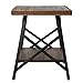 Harper & Bright Designs Lindor Collection Solid Wood End Table with Metal Legs,Living Room Set/Rustic Brown