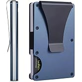 Wallet for Men- Minimalist Metal Wallet with Money Clip - Slim RFID Blocking Card Holder, Carbon Fiber Design, Holds 12+ Cards & Cash,Men's Wallet Gift,Driver License
