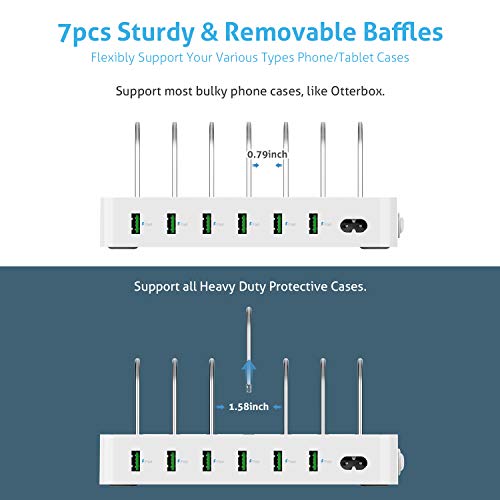 SooPii Premium 6Port USB Charging Station Organizer for Multiple
