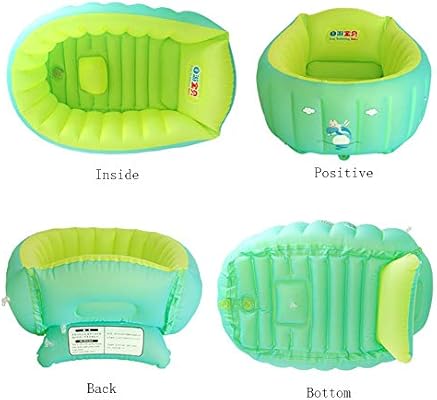Yaavaaw Baignoire Gonflable Pour Bebe Siege De Bain Pour Tout Petit Cuve Piscine Pour Ete Bain Souple Baignoire Anti Glissante De Voyage Pliable Coussin D Air Avec Siege Central Pour 0 3 Ans Toilette De Bebe Bebe Puericulture