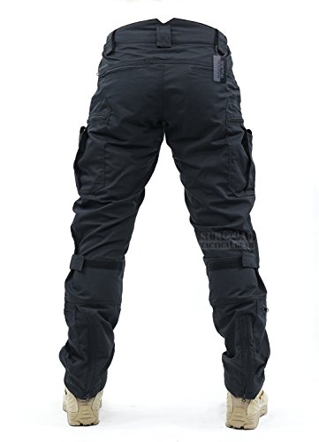 Survival Tactical Gear Men's Airsoft Wargame Tactical Pants with Knee Protection System & Air Circulation System (Iron Black, XL)