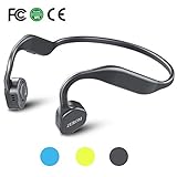 Bone Conduction Headphones Bluetooth Wireless Titanium HiFi Stereo with Mic for Running Driving Cycling IP55 Waterproof Open Ear Sports Headsets for iphone Android other Bluetooth Devices Sky Grey