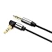 AWINNER 3.5mm Auxiliary Stereo Audio Jack to Jack Cable 90 Degree Right Angle for iPhone, iPod, iPad,Smartphones, Tablets and Speakers-3FT