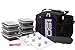 Isolator Fitness 3 Meal ISOBAG Meal Prep Management Insulated Lunch Bag Cooler with Stackable Meal Prep Containers, ISOBricks, and Strap - MADE IN USA (Black/Purple Accent)