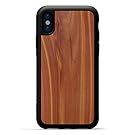 Carved | iPhone X | Luxury Protective Traveler Case | Unique Real Wooden Phone Cover | Rubber Bumper | Eastern Red Cedar