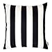Homey Cozy Outdoor Throw Pillow Cover, Classic Stripe Black Large Pillow Sham Water/UV Fade/Stain-Resistance for Patio Lawn Couch Sofa Lounge 20x20, Cover Only