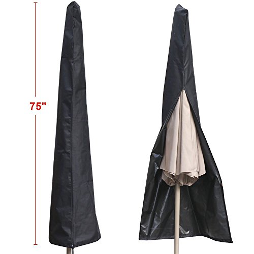AISHN Umbrella Covers,74.8" H x 22" W Water Resistant, Outdoor Cantilever Parasol Covers, Umbrellas Storage Protect Bag, Durable Fabric Lasting in Strong Sunshine for Garden & Market (Black)
