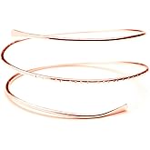 COLORFUL BLING Gold Punk Spiral Coil Upper Arm Cuff for Women Open Arm Bracelet Armlet Adjustable Hammered Wrap Armband Bangle