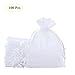 SumDirect White Sheer Organza Bags - 100Pcs 6x9 Inch Organza Gift Bags with Drawstring, Jewelry Pouches for Wedding Party Christmas Favor