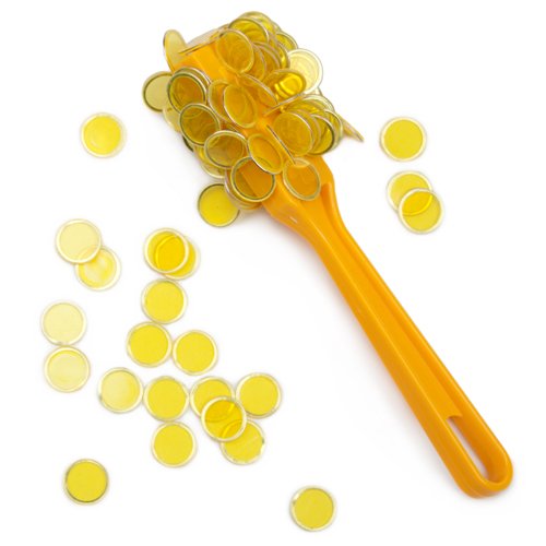 Magnetic Bingo Wand with 100 Metallic Bingo Chips by Royal Bingo Supplies (Yellow)