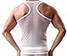 OUYE Men's Mesh See-Through Tank Top Vest Small White