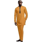 Dashiki for Men African Outfits 2 Piece Set Shirt Pants Nigerian Mens Suit Wedding Attire Tracksuit