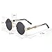 AWEHIRU Tool Station Round Metal Sunglasses, Steam Punk 80s Retro Sunglasses, Gold Frame Sunglasses with Case for Men and Women