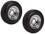 2-Pack Radial Trailer Tire On Rim ST205/75R15 Load D (5 on 4.5) Direct Chrome