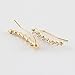 Ear Crawler Earrings - Fashion Stainless Steel CZ Ear Crawlers Climbers - Women Sweep Up Hoop Ear Cuff Pin Vine Wrap Studs Earrings - 7 Stars Cubic Zirconia Crystal Clip On Stud Jewelry with Fish Hook
