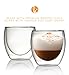 Kitchables Double Wall Glass Coffee Mugs Set of 4, 8oz - Insulated Clear Glass Coffee Mugs for Cappuccino, Latte, Tea, Espresso - Latte Cup - Tazas Para Cafe