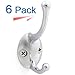 WEBI Coat Hooks,6 Hooks for Hanging,Heavy Duty Hat Hooks Wall Towel Hooks for Closet,Mudroom,Backpack,Chrome