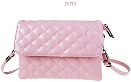 Dreams Mall(TM)Quilted Leather Phone Pouch Mini Shoulder Bag Crossbody Purse Wallet Holster,Pink