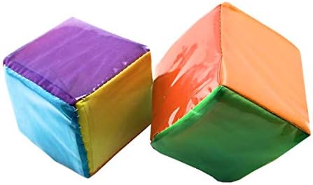 Pair of Large 2.5 Inch Colorful Dice with Clear Pockets for DIY Learning Tool (w/ 24 Blank Cards)