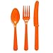 Orange Peel Assorted Plastic Cutlery Set (24 Count) - Durable & Eco-Friendly Design - Perfect Party Supplies For a Colorful Celebration