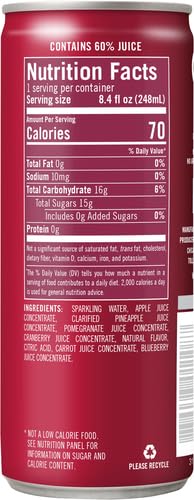 IZZE SPARKLING JUICE, POMEGRANATE, 8.4 OZ CAN