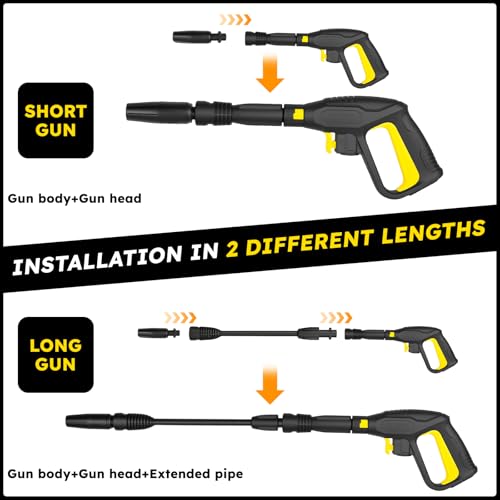 Replacement Pressure Washer Gun with Extension Wand, Compatible with Karcher Quick Connect K2 K3 K4 K5 K6 K7, 2175PSI Car Wash Lance Trigger Gun Kit, with Adjustable Spray Wand Nozzle