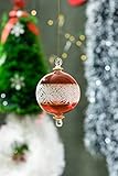 Red and clear Engraved Glass Christmas ornament for