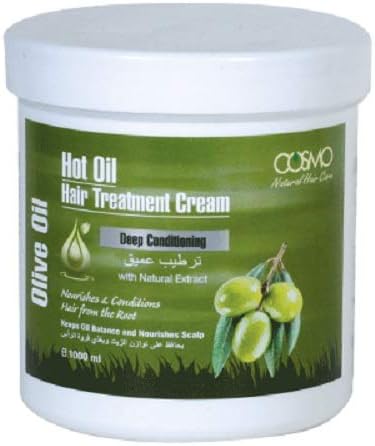Amazon Com Cosmo Hot Oil Hair Treatment Cream Olive Oil 20 2 Fl Oz Deep Conditioning Nourishes Health Personal Care