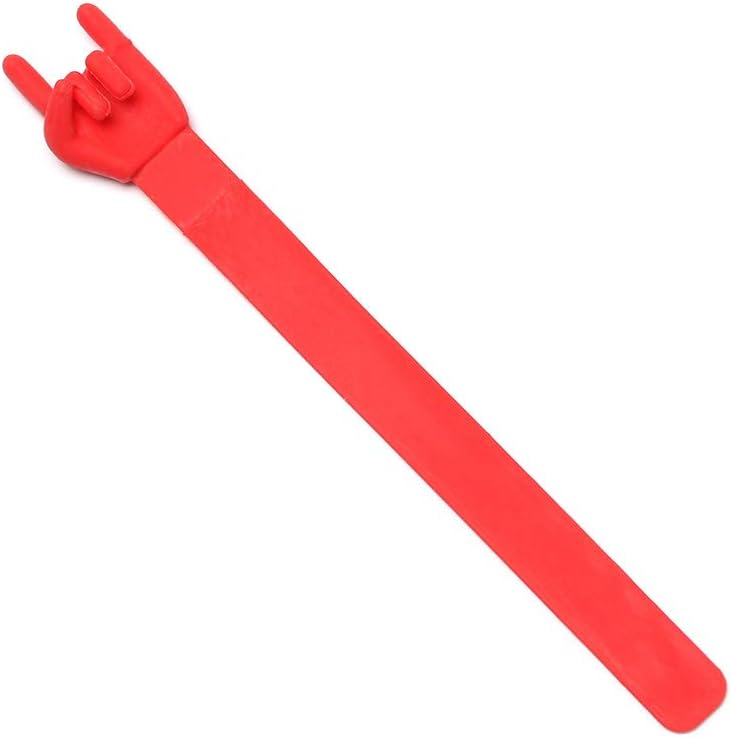 neaverler Simple Office Supply Silicone Cute Book Marker Rock Gesture Bookmark Finger Point(red)