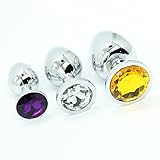 WJkuku 3 Pcs Jewelry Anal Plug Stainless Steel Metal Plated Plug Butt Fantasy Diamond Sex Toys Adult Products