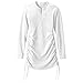 Women's UV Sun Protection UPF 50+ Long Sleeve Rash Guard Wetsuit Swimsuit Top (901 S, White)