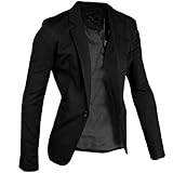 Allegra K Men Notched Lapel Center-Vent Back One-Button Blazer