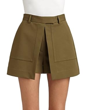 Theory Caslyn Wrap Front Shorts, Cactus Green, 12