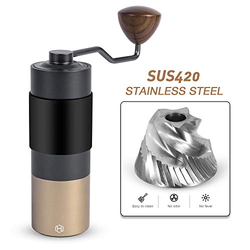 Heihox Hand-Kaffeemühle mit verstellbarer konischer Edelstahl-Fräsmühle, Kapazität 30 g, tragbare Mühle schnellere… – Bild 5