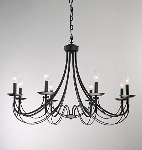 Iron 8-Light Black Chandelier