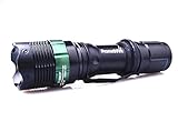 PromethFire CREE XM-L Q5 Tactical LED Flashlight Torch Zoomable Lamp Light - 3 Mode Adjustable Brightness Waterproof Design Torch Lighting for Hiking, Camping & Outdoor (Black)