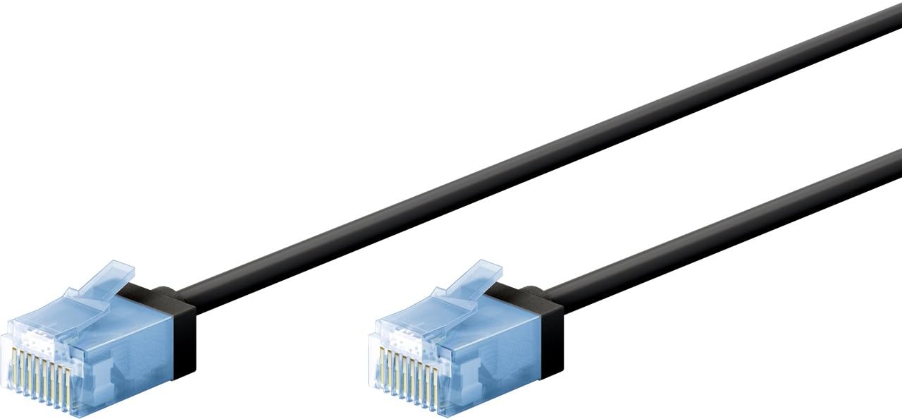Goobay 74240 CAT 6A Patch Cable - Slim/Ultra Flexible RJ45 CAT 6A Network Cable / 10 Gbit/s LSZH, Kink Protection/Black 7.5 m