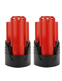 Creabest - Pack de 2 baterías de iones de litio para Milwaukee 48-11-2411 M12 XC 48-11-2460 48-11-2420 48-11-2440 (12 V, 5000 mAh)