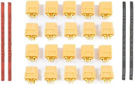 Ctinaw Hobby 10 Pairs XT60 XT-60 Male Female Gold Plated Bullet Connectors with heat shrinking tube for RC Lipo Battery(RC Helicopters, Drones, Cars, Boats)