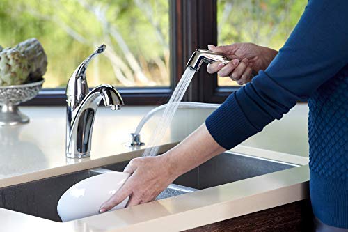 Medina Kitchen Faucet (Brushed Satin Nickel) by Pacific Bay - This Beautiful Upgrade Features a Single Lever, Arc Spout and a Side Sprayer