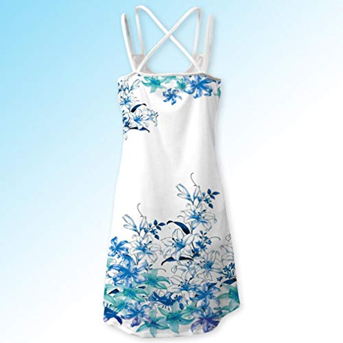 UONQD 2019d Women's Sleeveless Pockets Casual Loose Swing Flare Dress(Small,e16-White )