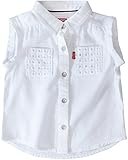 Levi's Baby Girls' Rolled Short Sleeve Shirt, White, 24M
