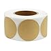 Hcode Natural Circle Kraft Paper Dots Price Stickers Brown Target Pasters 1.5 Inches Adhesive Price Stickers Writable Blank 500 Pieces Per Roll (1.5 inches)