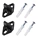 2PCS Adjustable Bottom Barn Door Floor Guides with Screws, T-Shape Design, Sliding Barn Door Hardware Track Kit Required Replacement Accessories (Black)