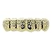 Niv's Bling – Iced Out CZ 14K Gold Plated Grillz – 6 Tooth Dental Grills Set – Set