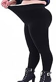 Seawhisper Black Leggings for Women Plus Size Wide Waistband XXXL 22W