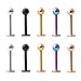 Ruifan 10PCS Assorted Colors Stainless Steel 3mm Ball Labret Monroe Lip Ring/Tragus/Helix Earring Stud Barbell Body Piercing Jewelry 16G 6mm