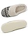 HomeTop Women's Faux Cashmere Knitted & Plush Fleece Lined Slip-On Memory Foam Clog Slippers Indoor/Outdoor (Medium / 7-8 B(M) US, Black & Beige)