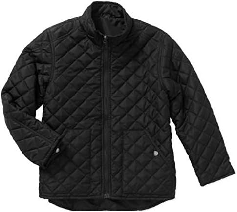 Climate Concepts Boys Quilted Lightweight Jacket (X-Large (14-16), Black)